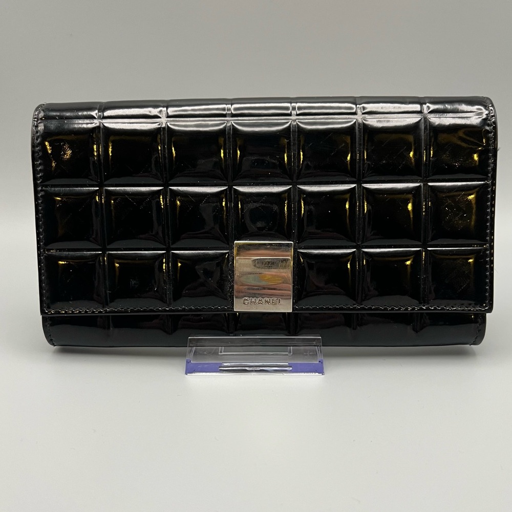 Chanel Chocolate Bar Patent Leather Clutch